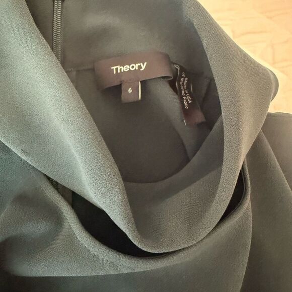 Theory Womens Slit Collar Green Sleeveless Sheath Dress-kk5 - Picture 7 of 7